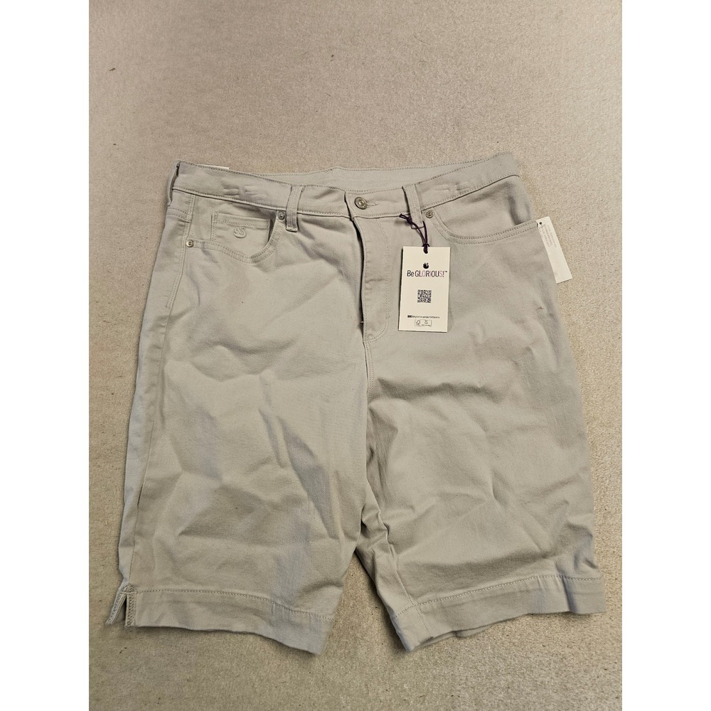 Gloria Vanderbilt Amanda Bermuda Shorts Grey Classic Rise Stretch 14P NEW